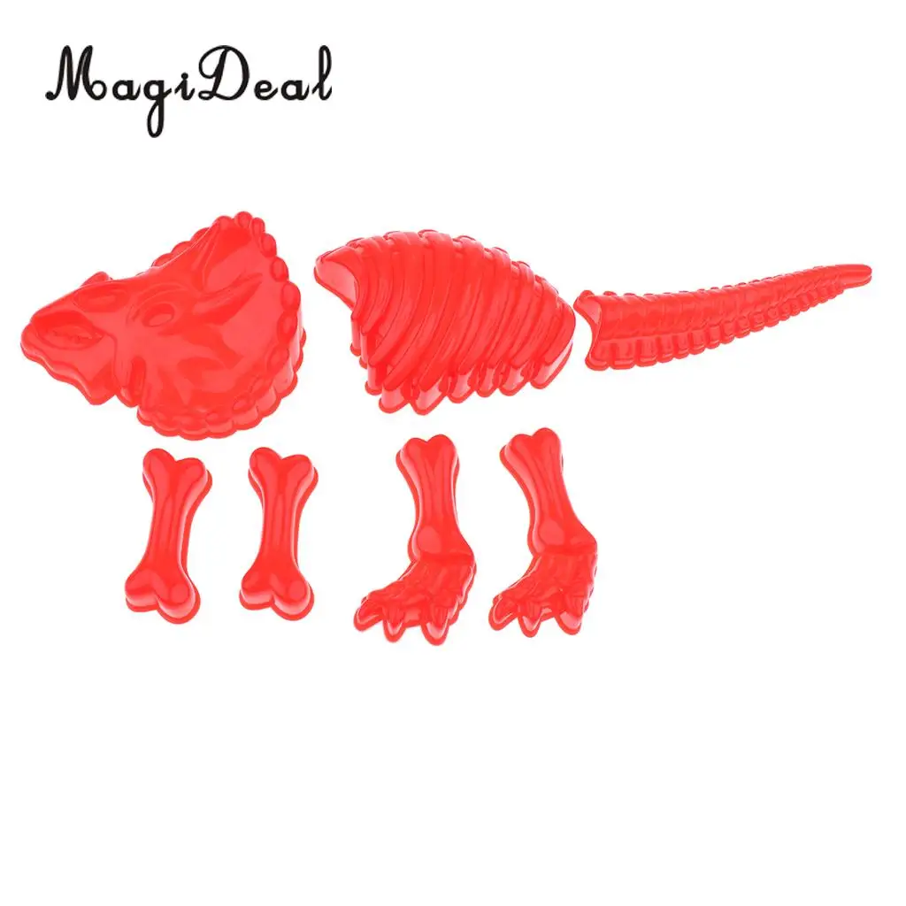 MagiDeal 1Set Plastic Building Sand Molds Beach Sandcastle Sand Box Dinosaur Skeleton Mold for Kids Baby Play Game Toy