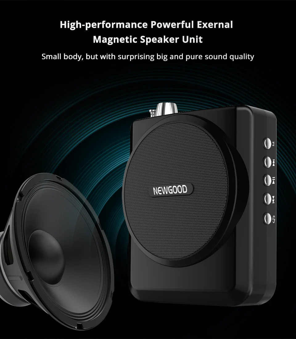 NEWGOOD Speaker voice amplifier Mini megaphone portable voice amplifiers for teachers Loudspeaker Support USB disk TF card (3)