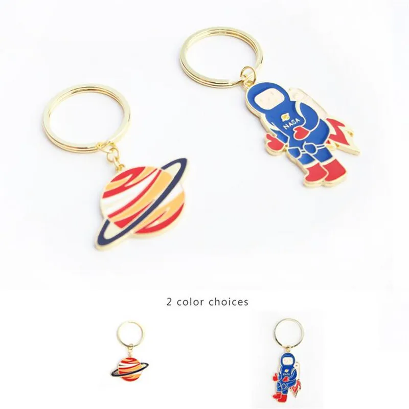 

Wholesale Metal Colorful Astronauts Planet Enamel Keychain Jewelry Key Ring Beautiful Pop Style for Student Gift