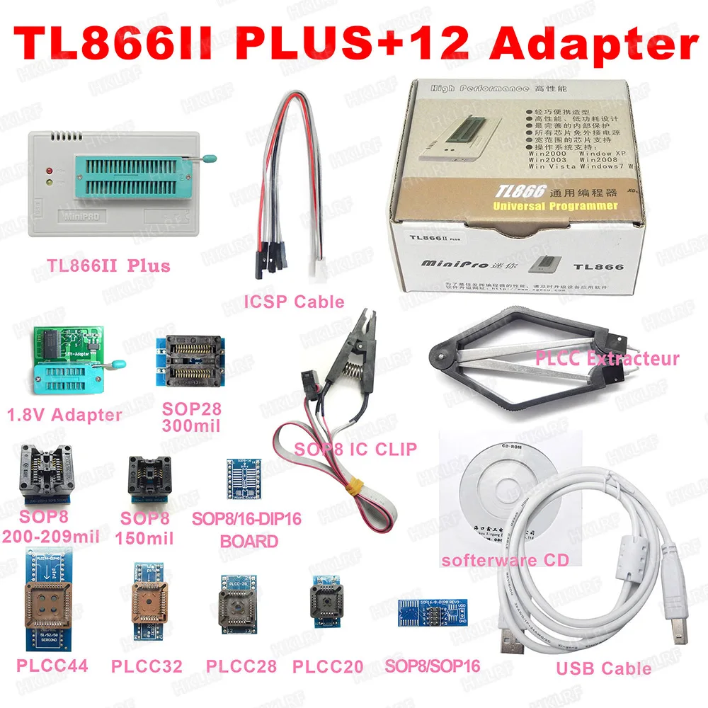 Программатор XGecu TL866II Plus с USB новейший программатор Nand Flash 24 93 25 mcu Bios EPROM AVR MCU GAL PIC SPI