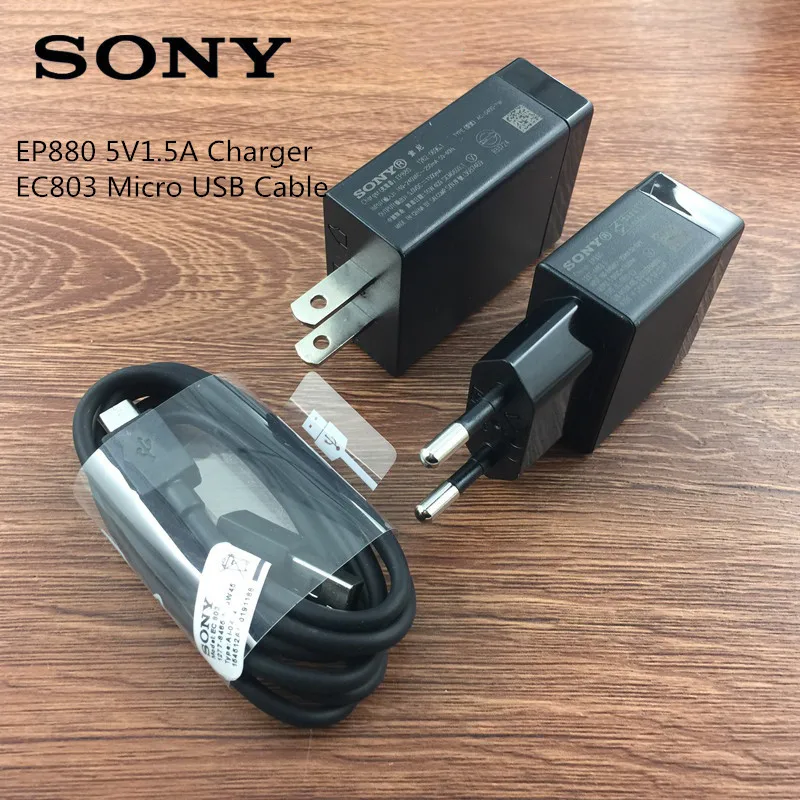 

Original Sony USB Charger EU US Adapter 5V 1.5A Micro USB Cable Data Line For Xperia X Z Z1 Z2 Z3 Z4 Z5 Compact Mini E5 XZ3 M2
