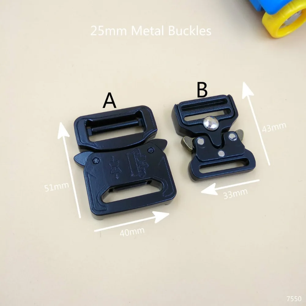 1" 2pcs Heavy Duty Quick Strong Side Release Metal Buckle 25mm Straps