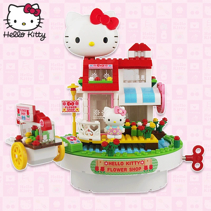Hello kitty Мини-блок парк развлечений строительные блоки игрушки составное здание блоки воображение обучающая игрушка детский подарок