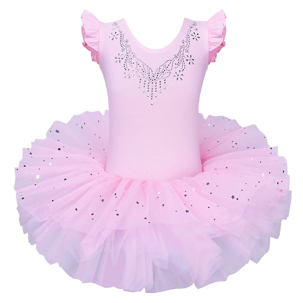 BAOHULU/розового цвета для девочек платье для танцев со стразами балетки танцевальный костюм хлопок бальное праздничное платье для девочек