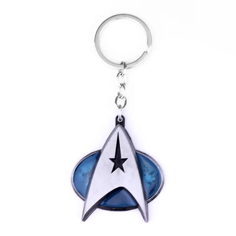 

2019 New Movie Star Trek Star Wars Logo Keychain The spacecraft warship model Film Keyring Charm Gift for fans drop-shipping