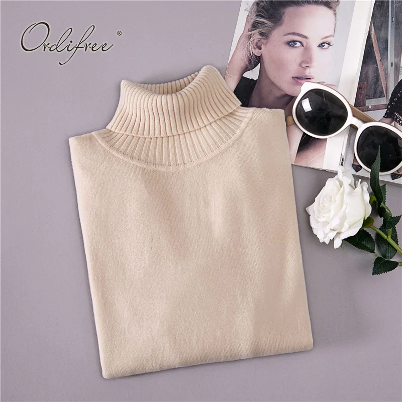 Ordifre 2018 Autumn Winter Jumper Women Sweaters and Pullovers Long Sleeve White Slim Turtleneck Knitted Sweater Pull Femme Ordifre 2018 Autumn Winter Jumper Women Sweaters and Pullovers Long Sleeve White Slim Turtleneck Knitted Sweater Pull Femme