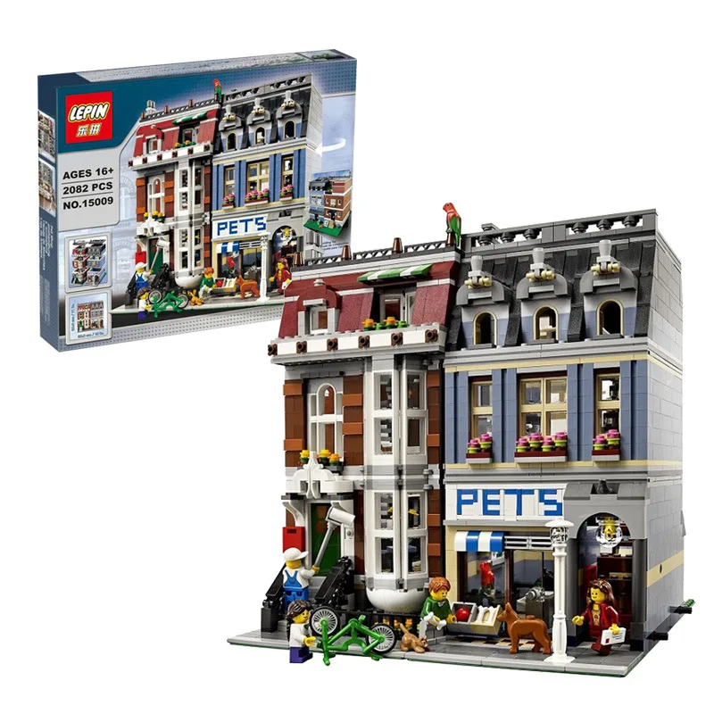 

Lepin 15009 Street Series Pet Shop DIY Assembling Blocks for Intelligence Toys for Children LegoINGlys City 10218