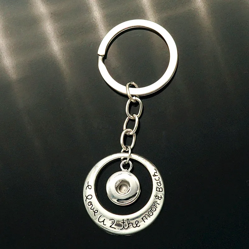 

Fashion "i love you 2 the moon&back" snap key chains fit 12MM snap buttons jewelry PJ8012