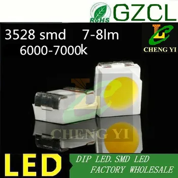 

7-8LM High bright led light 3528 LED white smd led 6000-6500K 3mm led diode 3.0-3.5V(CE&Rosh)