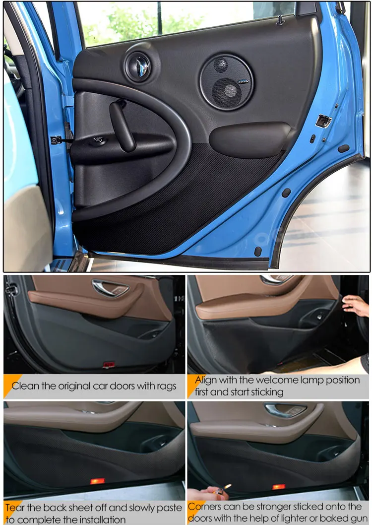 Автомобильная дверь анти-kick Pad стикер ультра-тонкий 5D углеродное волокно Кожа Защита двери боковой край пленка для MINI Cooper Countryman R60