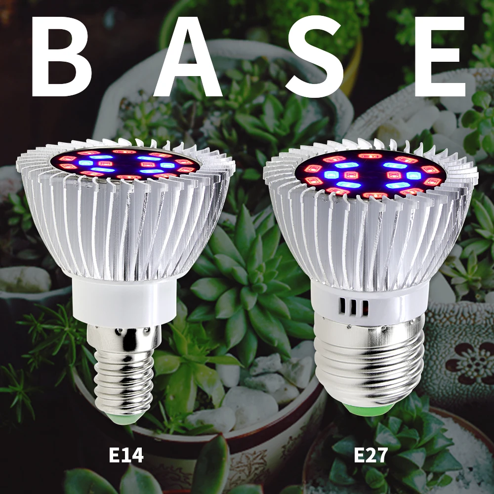 

E14 LED Bulb Plant Growing Lamp E27 LED Full Spectrum Grow Light 18W 220V Indoor Plants Flowers Light LED Fito Lamp 110V 5730SMD