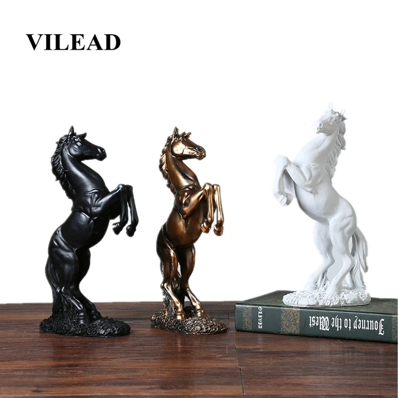 

VILEAD 12.4'' Resin Horse Statue Living Room Crafts Decorative Ornaments Creative Home Horse To Successful Opening Lucky Gifts