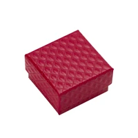 5*5*3 см шкатулка для ювелирных изделий 48 шт. разноцветный черный спонж Алмазный Узор бумажное кольцо/коробка для сережек упаковка белая подарочная коробка - Цвет: Red