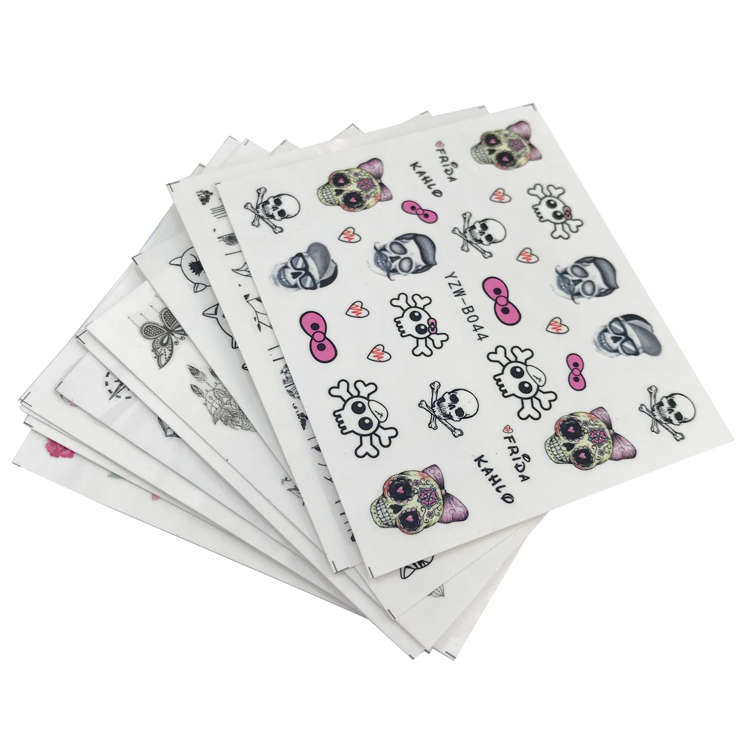 

10 Sheet Optional Water Decals Nail Sticker Flower Cartoon Skull Cat Image Nail Art Decals Nail Art Transfer Sticker Water Slide