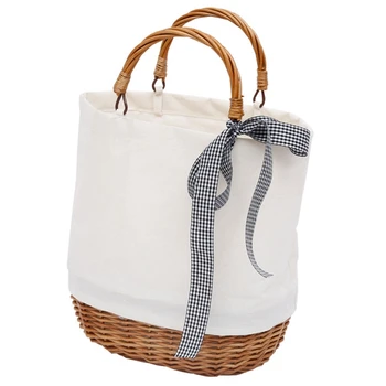 

Bag Waterproof Women Rattan Clutch Handbag Summer Beach Wicker Bag For Women Leisure Ladies Tote