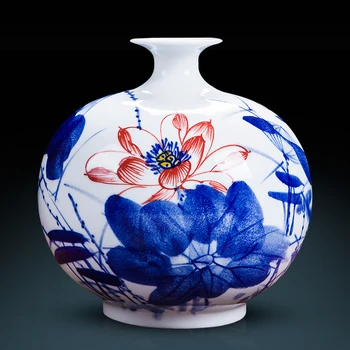 

Jingdezhen Masters Hand-painted Blue And White Porcelain Vases Flower vase New Chinese Style Living Room Decor Ceramic vase
