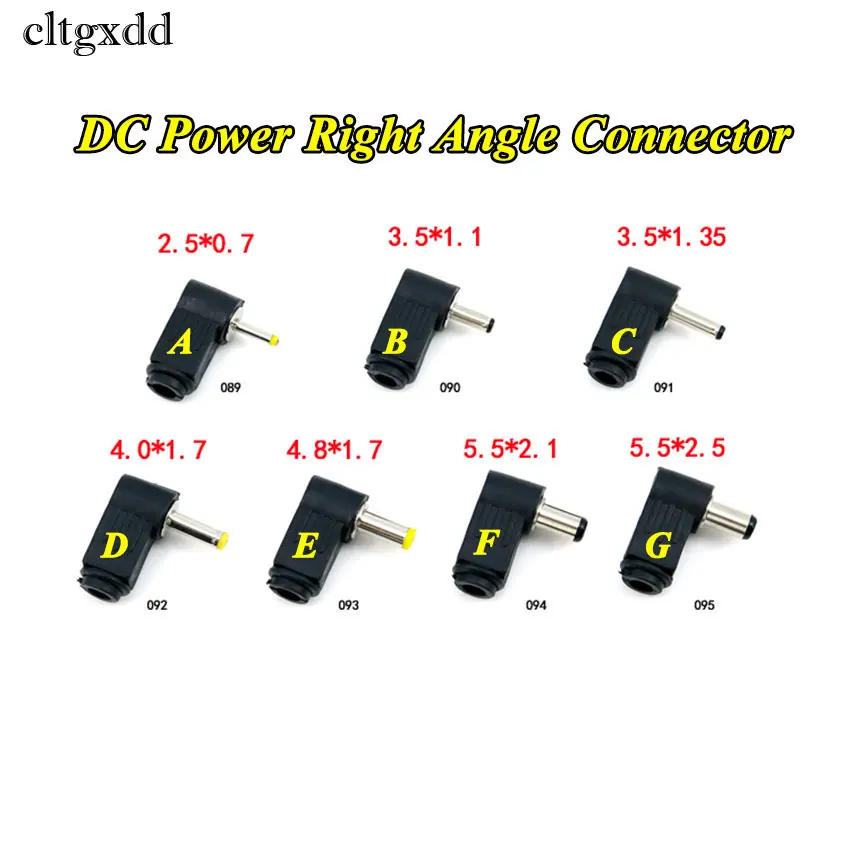 

cltgxdd 90 Degree Right Angle 4.0/4.8*1.7mm DC Power Cable Male Plug Socket Soldering Cord Tip Adapter Connector 2.1/2.5x5.5mm