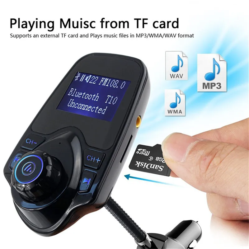Автомобильный комплект MP3 аудио плеер Bluetooth беспроводной FM модулятор передатчик