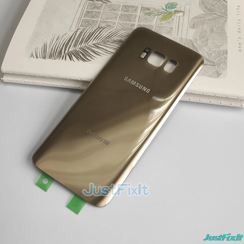 Для SAMSUNG Galaxy S8 G950 S8+ S8Plus G955 задняя крышка батарейного отсека задняя стеклянная крышка Корпус чехол Замена батарейного отсека - Цвет: gold
