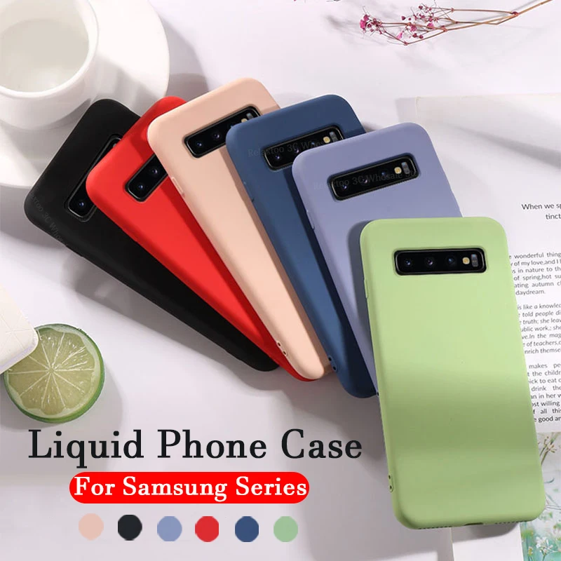 Жидкий силиконовый чехол для samsung s10 s8 s9 plus s10E смартфона galaxy s 8 9 10 E s8plus s9plus s10plus