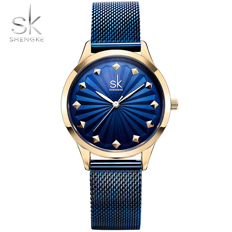 

Shengke Top Brand New 2018 Women Watches Fashion Stainless Steel Quartz Watches Bracelet Clock Luxury Ladies Dress Watches