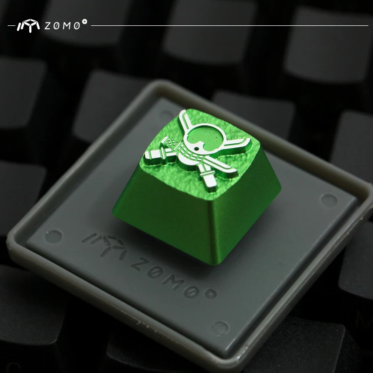 1 шт. ZOMO алюминий сплав металлический механическая клавиатура Ключ шапки для соломенная шляпа Пираты гравировальный - Color: Green Solon