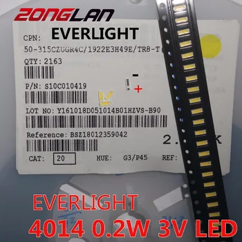 

50PCS Original EVERLIGHT LED 4014 Light Beads Cool white High Power 0.2W 3V 21LM For LED LCD TV Backlight Application