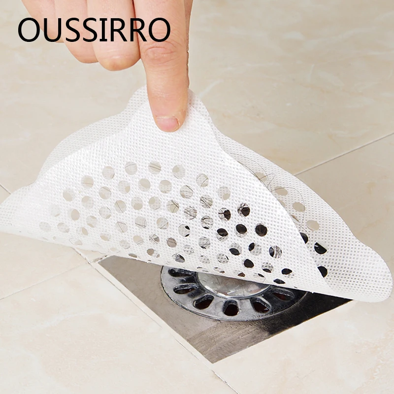 

15Pcs/lot Kitchen Disposable Drain Sticker Hair Filter Floor Drain Sink Bathroom Cleaning Paper Drain Stopper Home Cleaning