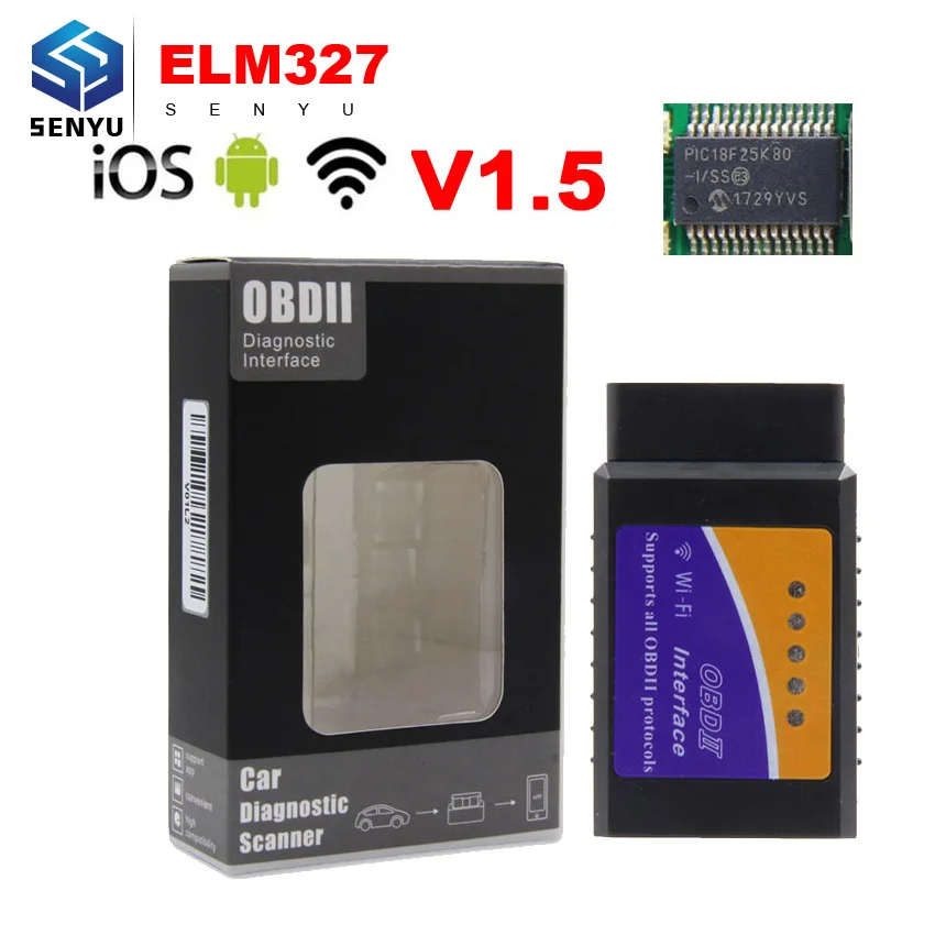 

ELM327 V1.5 WIFI Bluetooth USB PIC18F25K80 Chip OBD OBD2 Diagnostic Code Reader Scanner ELM 327 V1.5 OBD2 For Android/IOS/PC