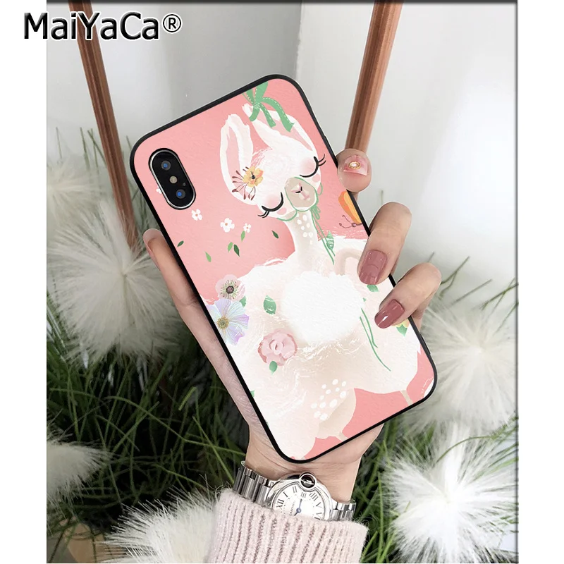 MaiYaCa Llama Alpacas животное ТПУ Мягкий силиконовый чехол для телефона чехол для iPhone 6S 6plus 7plus 8 8Plus X Xs MAX 5 5S XR