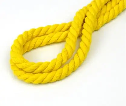 8 мм хлопчатобумажная веревка 3 акции витые шнуры для домашнего текстиля Ремесло Украшение мешок шнурок ремень DIY шнур нить шнур 10 метров - Цвет: Цвет: желтый