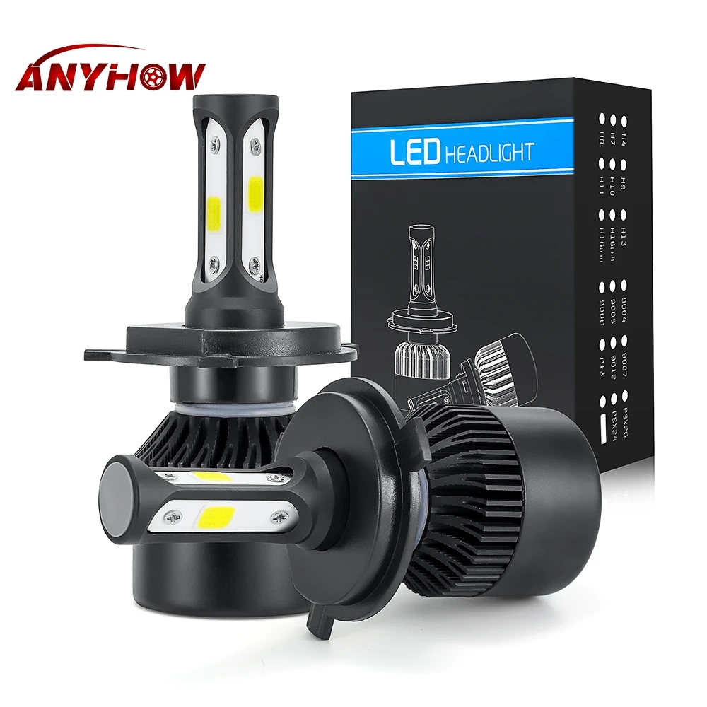 лампы для авто H11 H1 9005 HB3 9006 HB4 H7 фар автомобиля светодиодный H4 фары 6500 K 72 W лампа 8000LM