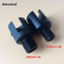 Цилиндрический конец резьбовой адаптер 1/2x28 5/8-24 для Ругера 10/22 Резьбовой Адаптер сплав намордник баррель адаптер 1/2-28 1/" x28