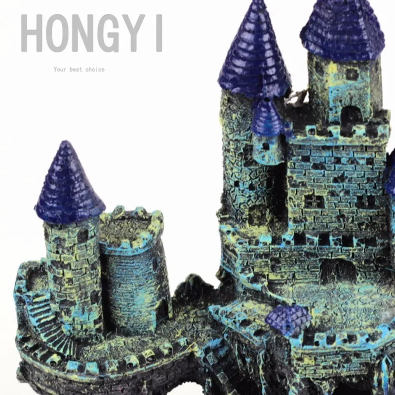 HONGYI 1 шт., украшение для аквариума из смолы, пещера для аквариума, пейзаж, средневековый замок с башнями, креативные товары, rockery RQ139A RQ139B