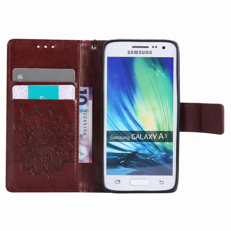 Чехол бумажник для Samsung Galaxy A3 + силиконовый чехол 2015 кожаный телефонов capas samsung galaxy