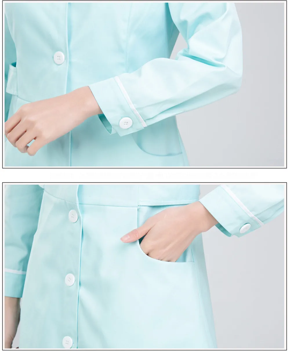 Женский медицинский Халат хирургический халат униформа медсестры длинный/Униформа с короткими рукавами одежда для медсестер uniformes медицинский костюм