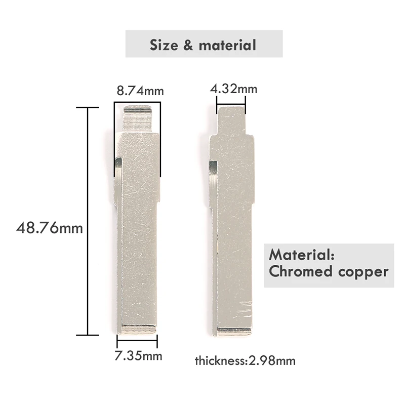EASYGUARD Uncut car blank key blade No.31 3pcs/pack chromed copper