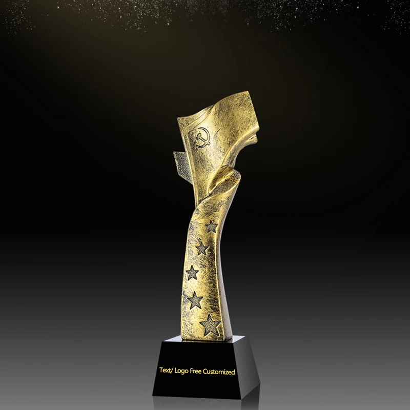 RTAT0022 New Customized Party Flag Resin Bronze School Enterprise Excellent Staff Employee Student Crystal Cup Trophy Collection | Спорт и