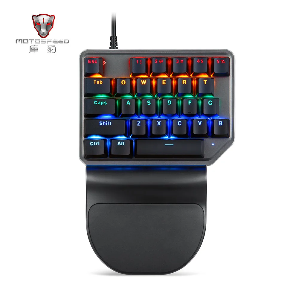  MOTOSPEED Single Handed Mini Keyboard Colorful Lighting Gaming Keyboards Game Wired Keyboard for DO