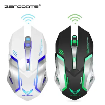 

ZERODATE Wireless gaming Mouse 2400 DPI Bluetooth colorful light Rechargeable Ergonomic Computer Mouse 2.4GHz USB Optical Mice