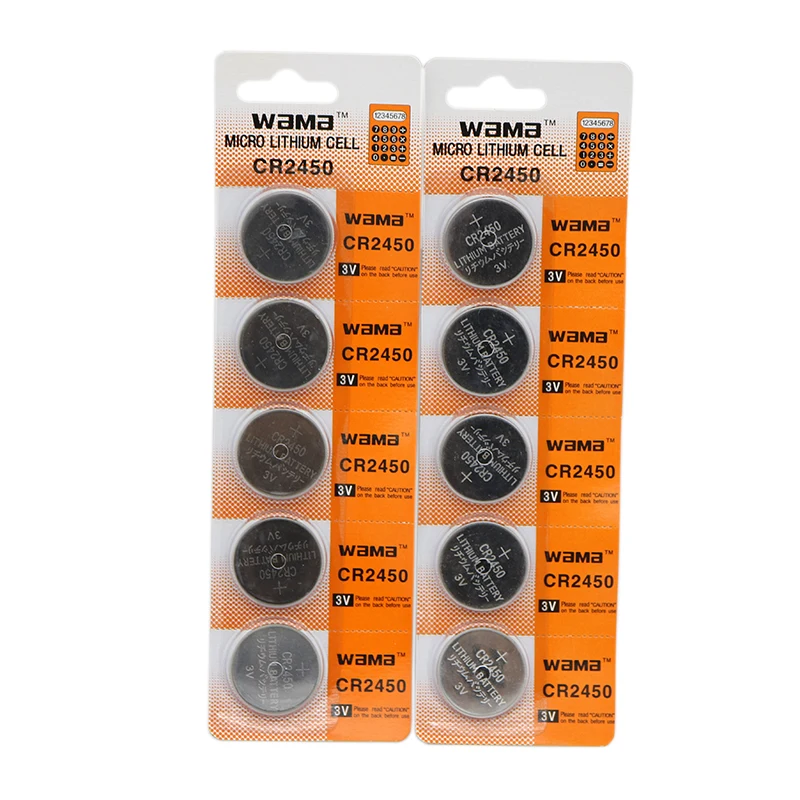 10x Wama Cr2450 3v Alkaline Button Cell Coin Batteries Dl2450 Cr2450n
