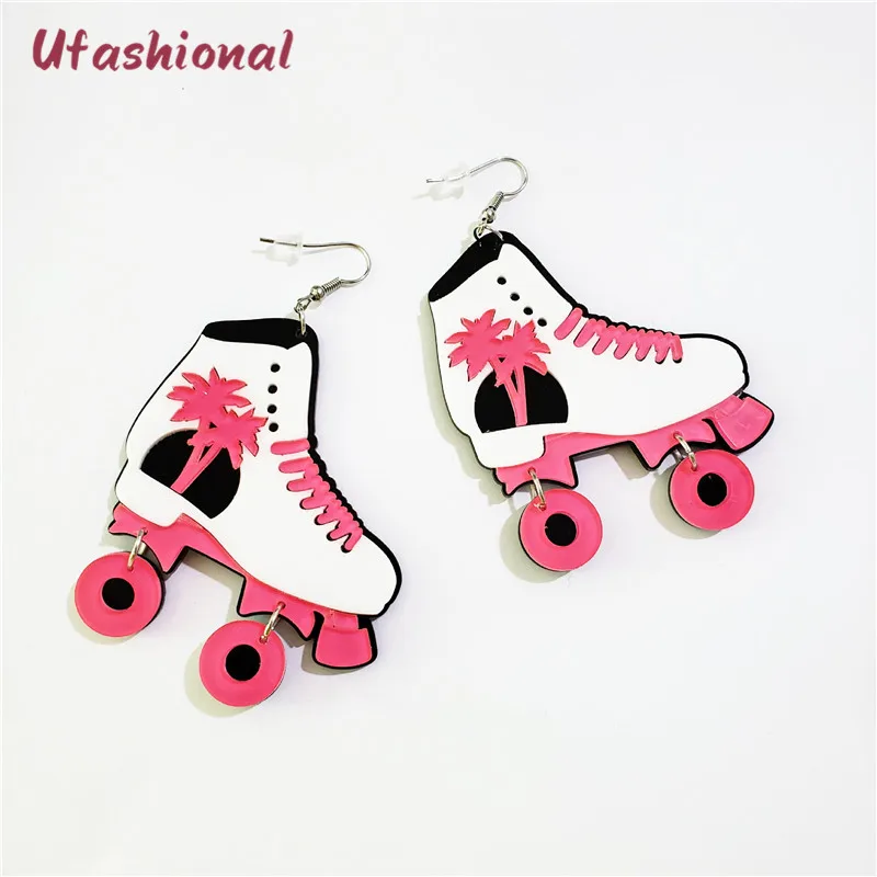 

Fashion Dangle Earrings For Women Vintage Accessories Brands Big Earring Shoes Shape Personality Acrylic Pendientes Brincos