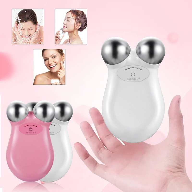 V Shaped Lifting Face Electric Facial Roller Micro-current Massage Skin Anti Wrinkle Tighten Portable Massager Device beauty New