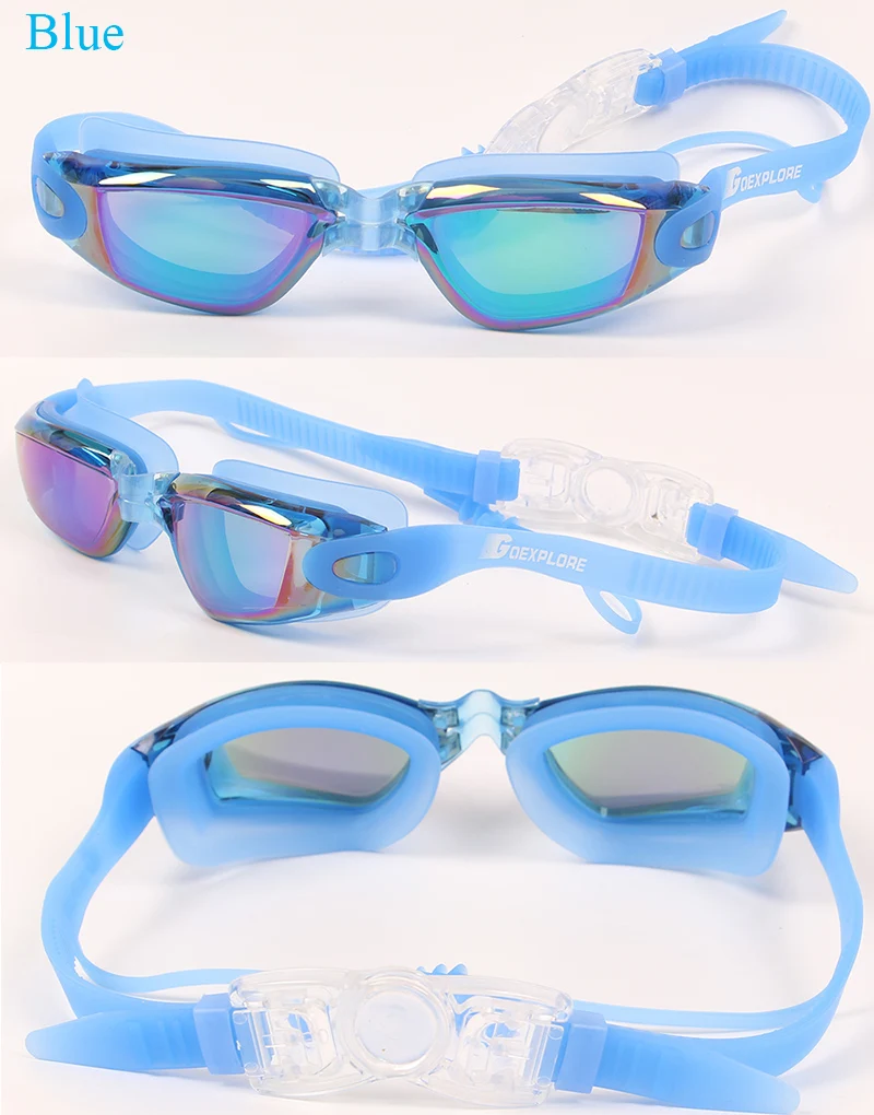Goexplore 2 шт. Плавание ming очки для взрослых Анти-туман УФ-защита Водонепроницаемый Плавание очки с затычки Для мужчин Для женщин спортивные очки