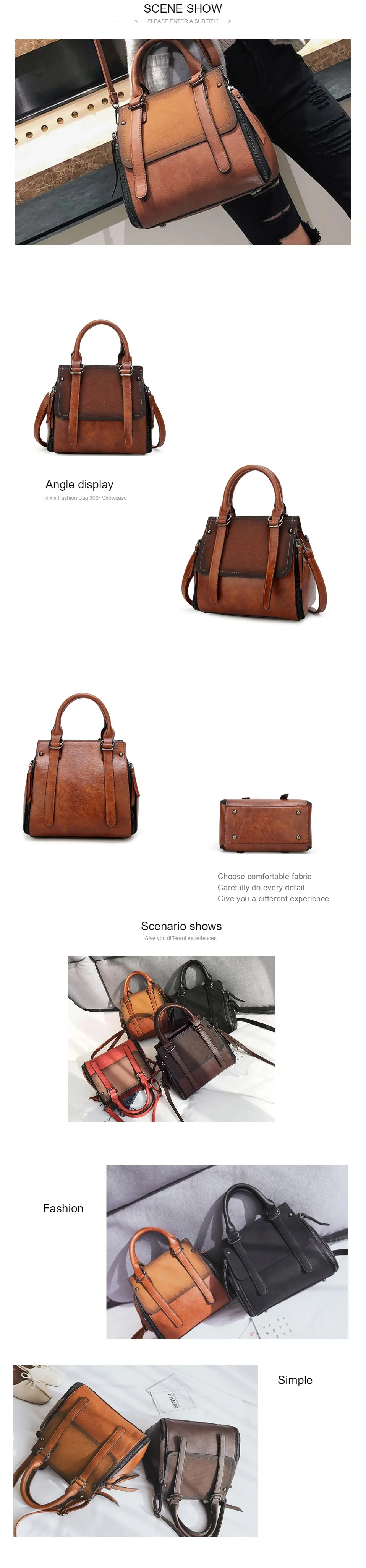 Tinkin couro do plutônio das mulheres bolsa