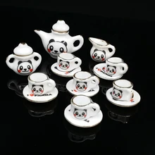 Мини кукольный домик Миниатюрный керамический ремесла модель подарки игрушки 15 чайный набор чашек наборы