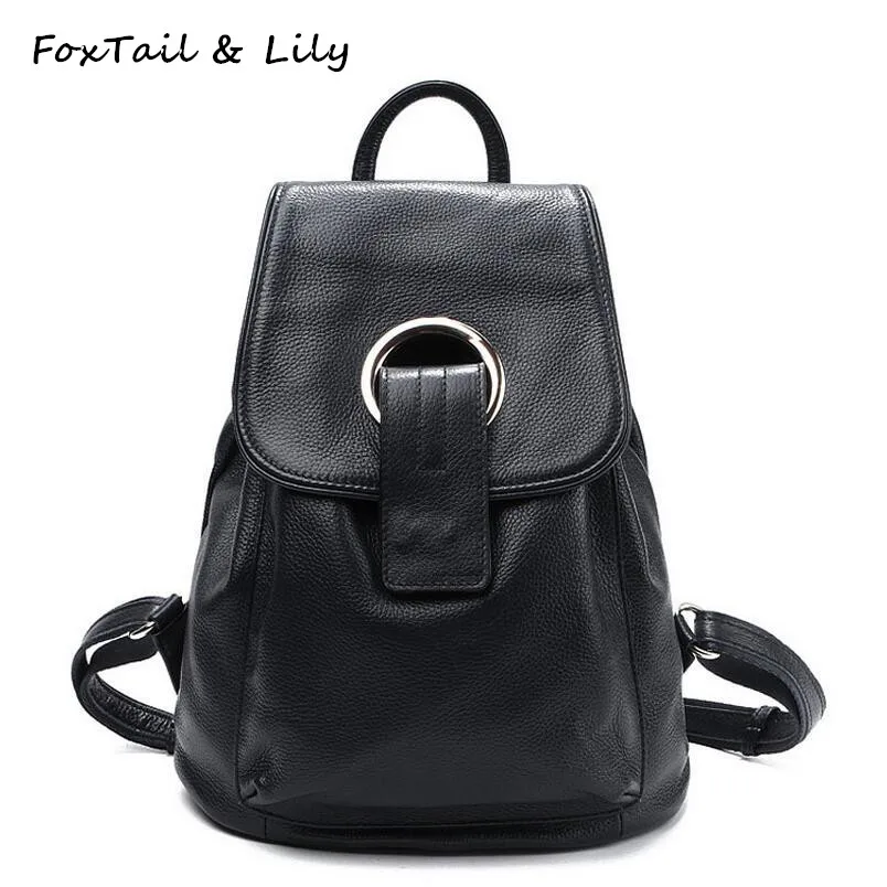 

FoxTail & Lily Famous Designer Genuine Leather Backpack for Women High Quality Travel Bag Fashion School Backpacks for Girls