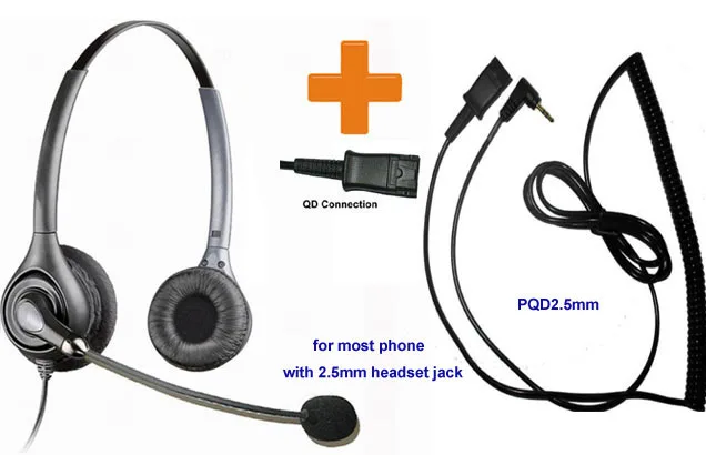 2.5mm Jack universal Hands Free headset for Polycom SE-220 SE-225 320 321 330 US 