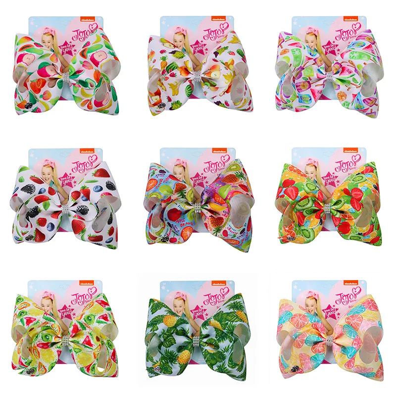 

Large 8 Inch party for Girls Lemon Fruits Series Jojo Hair Bows for Girls with Clips Bowknot Valentine's Gift Party Decor