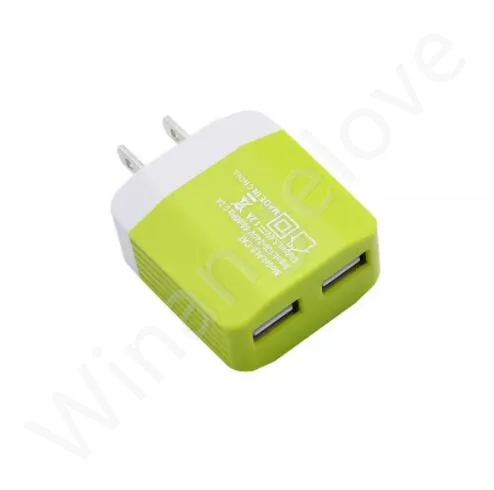 200 шт конфеты цвет Dual usb 2.1A+ 1A us Ac домашние дорожные Настенные зарядное устройство адаптер питания для iphone 7 8 x для samsung s8 note 8
